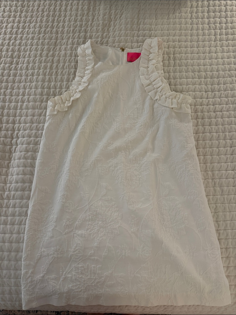 Lilly Pulitzer White Ruffle-Trim Dress